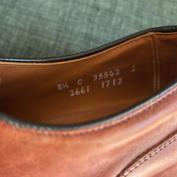 Allen Edmonds Men’s Bradley Rich Brown Leather Oxfords loafers size 8.5 C Work - Picture 10 of 13